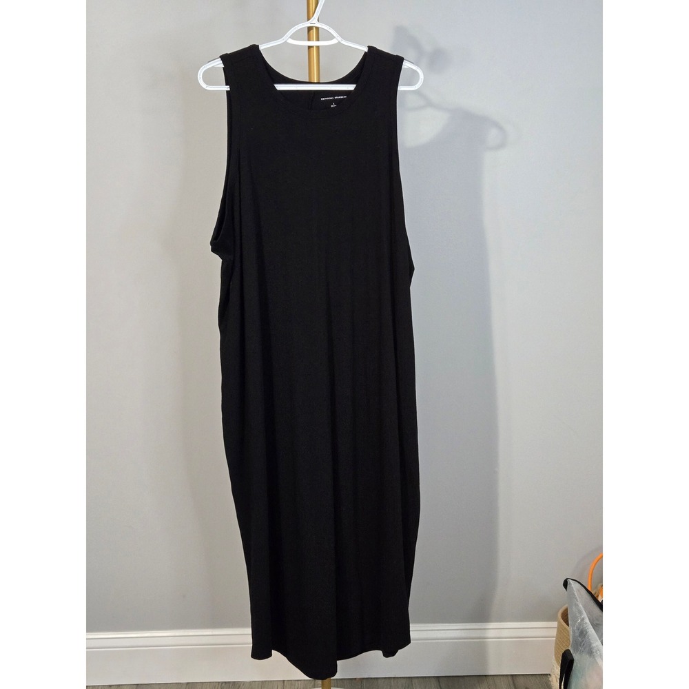Universal Standard Geneva Dress Black Pima Cotton Sleeveless Midi L 22-24
